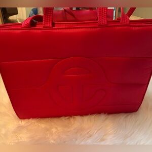 Telfar Bold Red Puff Tote Bag